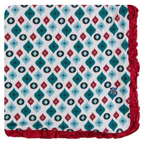  KicKee Pants Little Girls Print Ruffle Toddler Blanket - Vintage Stars, One Size