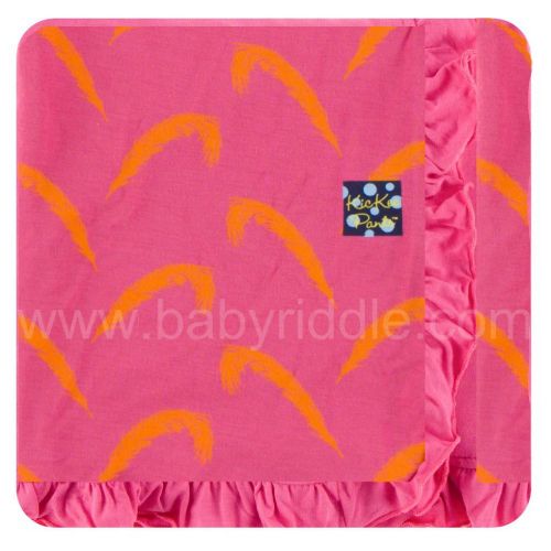  KicKee Pants Little Girls Print Ruffle Toddler Blanket - Vintage Stars, One Size