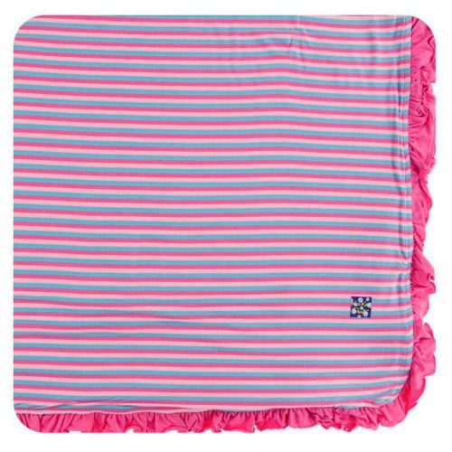  KicKee Pants Little Girls Print Ruffle Toddler Blanket - Vintage Stars, One Size