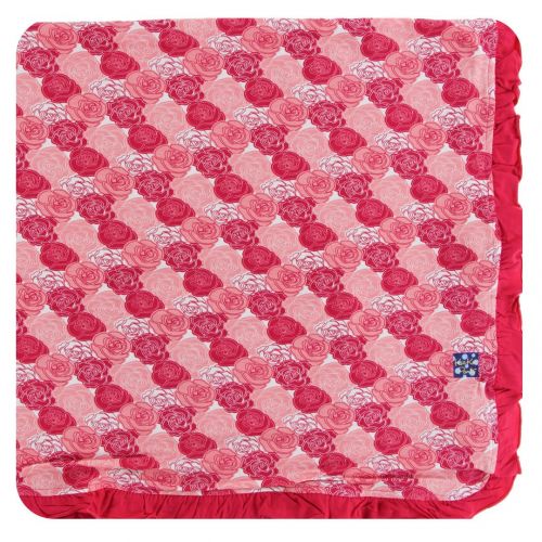  KicKee Pants Little Girls Print Ruffle Toddler Blanket - Vintage Stars, One Size