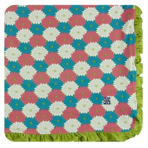  KicKee Pants Little Girls Print Ruffle Toddler Blanket - Vintage Stars, One Size