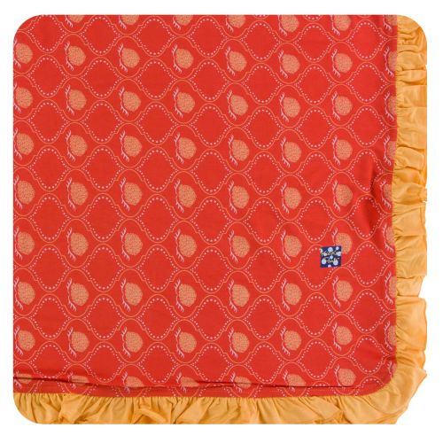  KicKee Pants Little Girls Print Ruffle Toddler Blanket - Vintage Stars, One Size