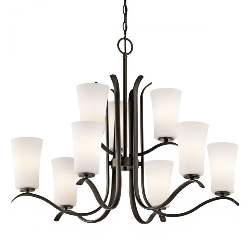  KICHLER Kichler 43075OZ Armida Chandelier 9-Light, Olde Bronze