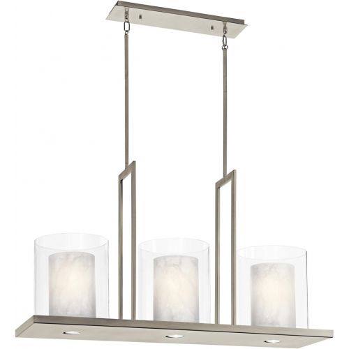  KICHLER Kichler 42548CLP Triad Linear Chandelier 3-Light, Classic Pewter