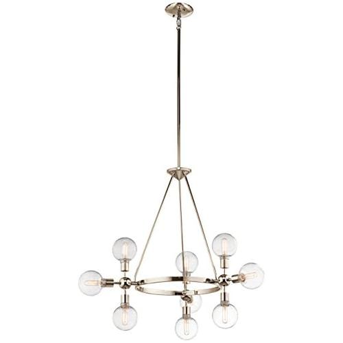  KICHLER Kichler 42474PN Garim Chandelier 9-Light, Polished Nickel