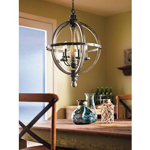  KICHLER Kichler 43324DAG Evan Chandelier 5-Light, Distressed Antique Gray