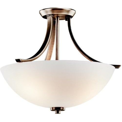  KICHLER Kichler 42563BPT Granby Semi-Flush 3-Light, Brushed Pewter