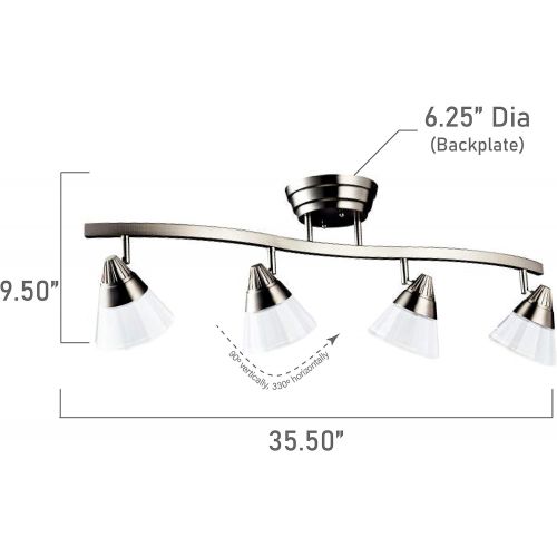  KICHLER Kichler 10325NI Rail Light 4-Light LED, Brushed Nickel