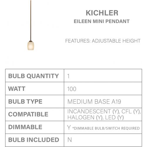  KICHLER Kichler 3497NI Eileen Mini Pendant 1-Light, Brushed Nickel