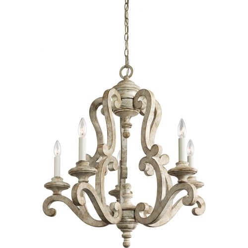  KICHLER Kichler 43256DAW Hayman Bay Chandelier 5-Light, Distressed Antique White