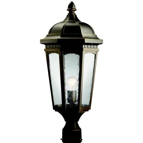  KICHLER Kichler 9532RZ Courtyard Outdoor Post Mount 1-Light, Rubbed Bronze