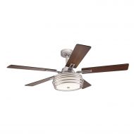KICHLER Kichler Lighting Bands 52-in Brushed Nickel Downrod Mount Indoor Ceiling Fan with Light Kit and Remote