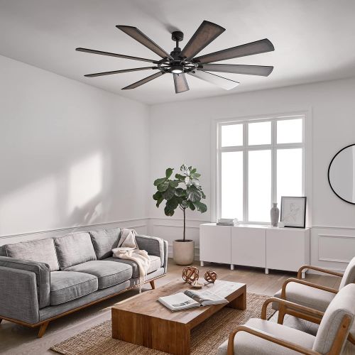  Kichler 300285DBK Gentry XL Ceiling Fan, 1-Light, Distressed Black