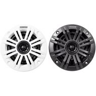 Kicker KM4 4-Inch (100mm) Marine Coaxial Speakers with 1/2-Inch (13mm) Tweeters, 2-Ohm, Charcoal and White Grilles