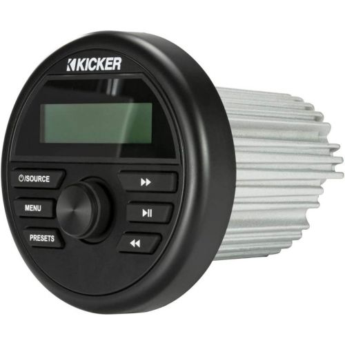  Kicker 46KMC2 200 Watts Weather-Resistant Marine Grade Compact Gauge Mount Media Center Receiver with AM/FM Radio, USB and Bluetooth Capability