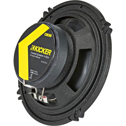  KICKER CSC65 CS Series 6.5 Inch 300 Watt 4 Ohm 2-Way Car Audio Coaxial Speakers System with Polypropylene Cone, PEI Tweeters & EVC Technology, Pair