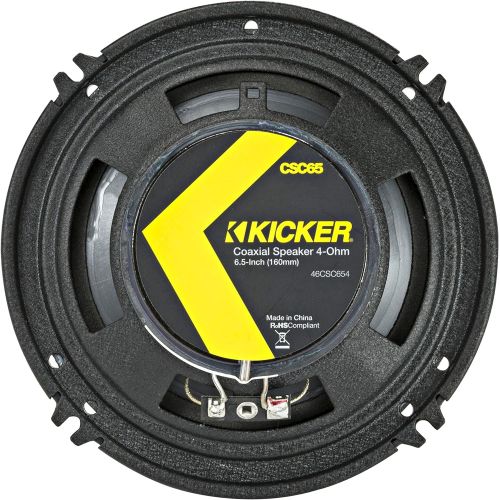  KICKER CSC65 CS Series 6.5 Inch 300 Watt 4 Ohm 2-Way Car Audio Coaxial Speakers System with Polypropylene Cone, PEI Tweeters & EVC Technology, Pair