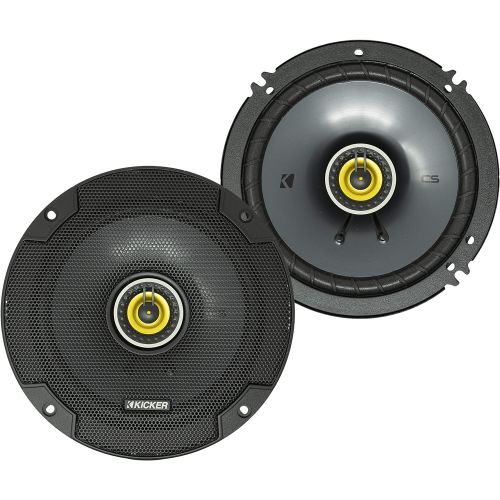  KICKER CSC65 CS Series 6.5 Inch 300 Watt 4 Ohm 2-Way Car Audio Coaxial Speakers System with Polypropylene Cone, PEI Tweeters & EVC Technology, Pair