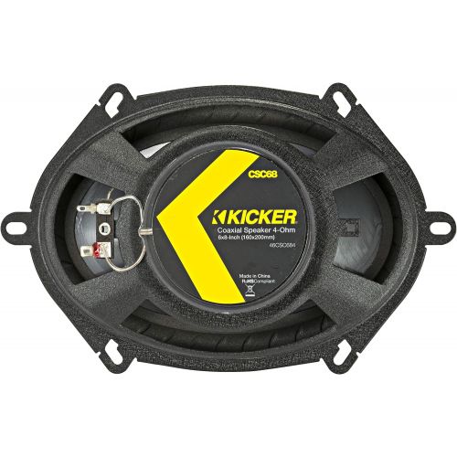  KICKER CS Series CSC68 6 x 8 Inch Car Audio System Speaker, Black (2 Pack)