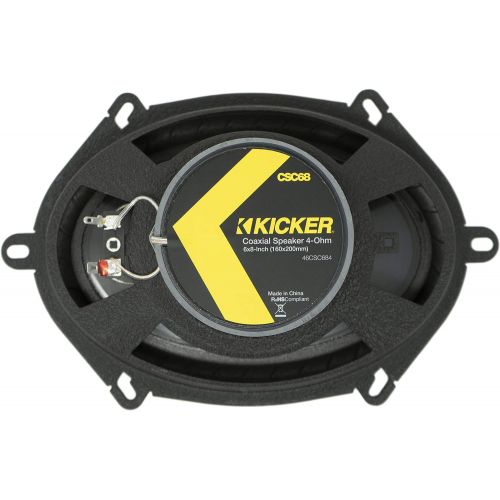  KICKER CS Series CSC68 6 x 8 Inch Car Audio System Speaker, Black (2 Pack)