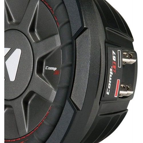  Kicker 43CWRT672 CompRT 6.75 Inch 300 Watts 2 Ohm Dual Voice Coil Shallow Slim Car Audio Subwoofer with Santoprene Surround and Polypropylene Cone