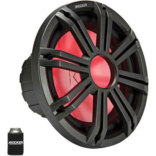  KICKER KMF124 12 Marine Subwoofer with LED Charcoal Grill 2 Ohm for Free Air Applications