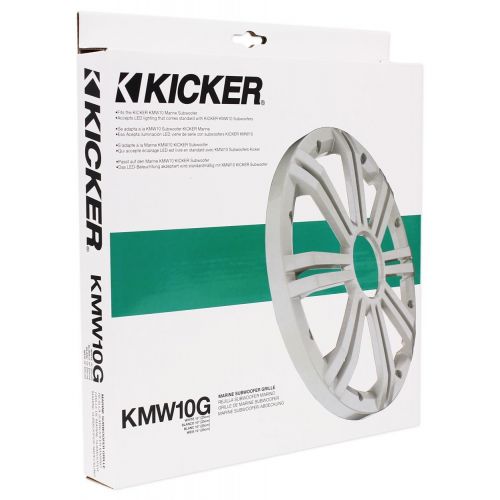  Kicker 41KMW102LC 10 300W Marine Subwoofer+Kicker 10 Marine Sub White Grille