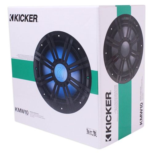  Kicker 41KMW102LC 10 300W Marine Subwoofer+Kicker 10 Marine Sub White Grille