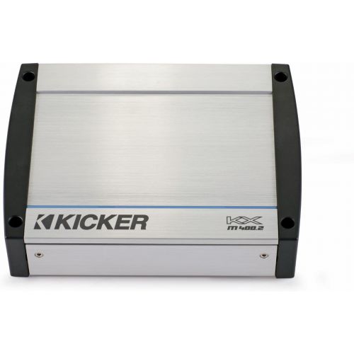  Kicker Tower System - Four White Kicker 6.5 LED Wake Tower Speakers wSwivel Clamps & KXM4002 400 Watt Amplifier