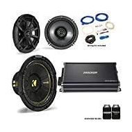 Kicker 44CWCS104 10” CompC Subwoofer 43CSC654 6.5” CS-Series Speakers with 43CXA3004 CX-Series Amplifier and Wire kit