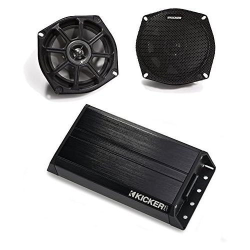  Kicker Motorcycle 5.25 Inch Speaker with Kicker 200 watt Power sports amplifier.