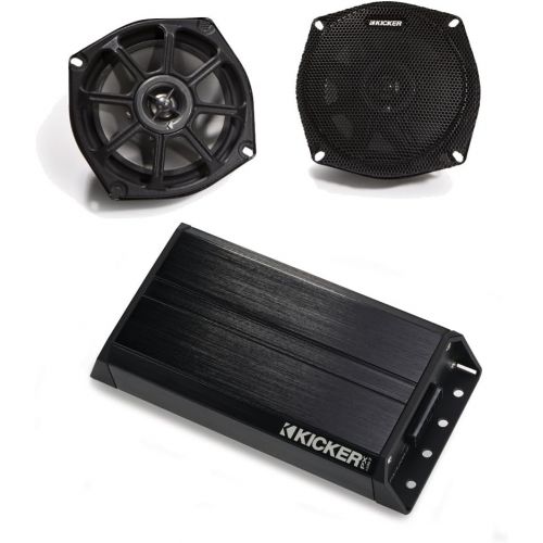  Kicker Motorcycle 5.25 Inch Speaker with Kicker 200 watt Power sports amplifier.