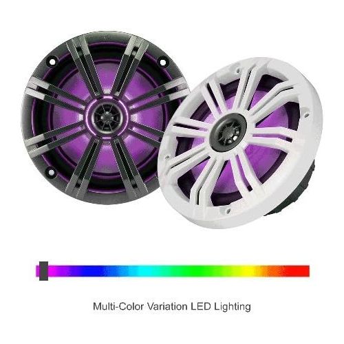  4) Kicker 41KM654LCW 6.5 390W LED Marine Coaxial Speakers KM65 + KMLC Remote