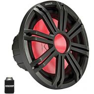 KICKER KM124 12 Marine Subwoofer with LED Charcoal Grill 4 Ohm for Sealed Applications