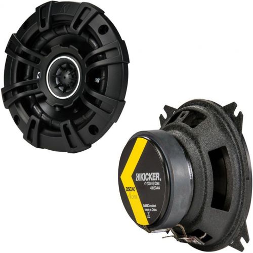  (2) Kicker 43DSC404 4-Inch 4 Ohm Coaxial Car Speakers - (1) Pair