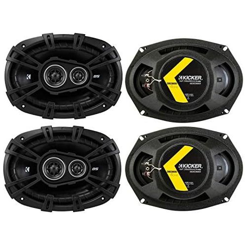  4 Kicker 43DSC69304 D-Series 6x9 140 Watt 3-Way Car Audio Coaxial Speakers