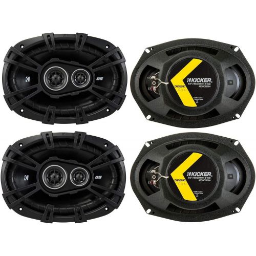  4 Kicker 43DSC69304 D-Series 6x9 140 Watt 3-Way Car Audio Coaxial Speakers