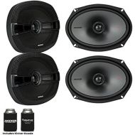 Kicker Speaker Bundle - Two Pairs of Kicker 6x9 Inch 2-Way KS-Series Speakers 44KSC6904