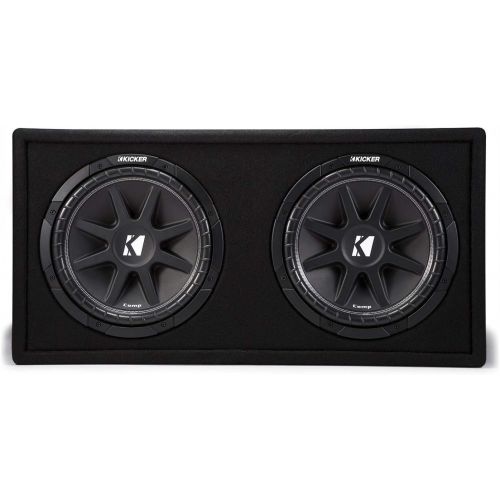  Kicker 12 Inch 600 Watt Comp Dual Car Audio Loaded Subwoofer Enclosure | 43DC122