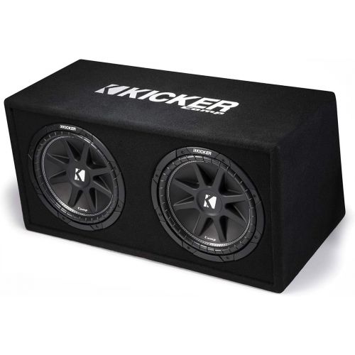  Kicker 12 Inch 600 Watt Comp Dual Car Audio Loaded Subwoofer Enclosure | 43DC122