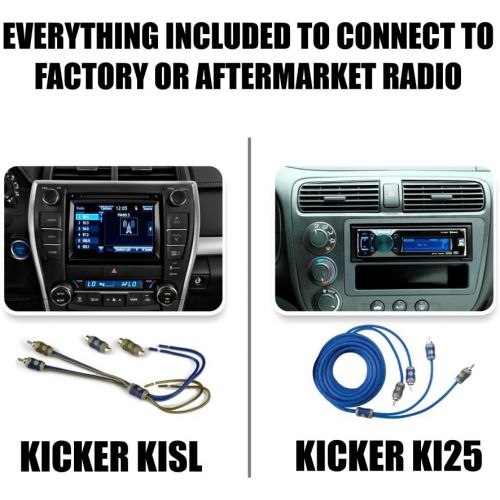  Kicker 44KXA4001 Car Audio Sub Amp KXA400.1 & 4 GA Amplifier Accessory Kit - 3 Year Warranty!