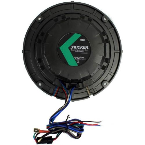  4) New Kicker 41KM654LCW 6.5 390W LED Marine Audio Coaxial Speakers Stereo KM65