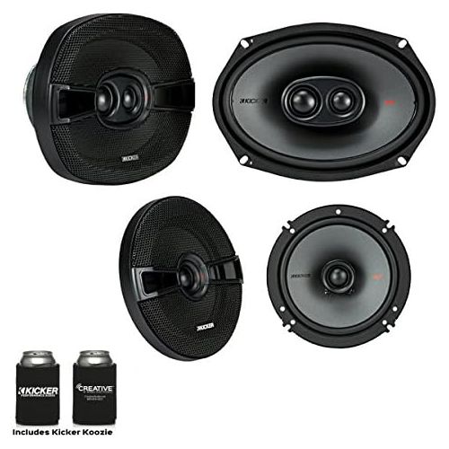  KICKER Kicker Speaker Bundle - A Pair of Kicker 6.5 Inch & a Pair of 6x9 KS-Series Speakers, KSC6504 & KSC69304