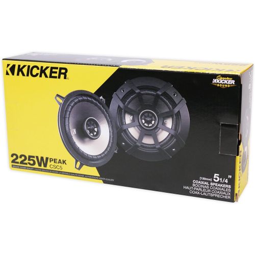  Kicker CSC5 5.25 900W 2 Way 4 Ohm Coaxial Car Audio Speakers (2 Pair) | 43CSC54