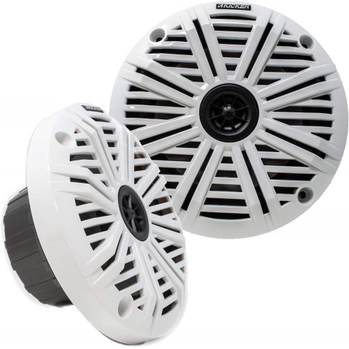  Kicker White OEM Replacement Marine 6.5 4Ω Coaxial speaker Bundle - 6 Speakers