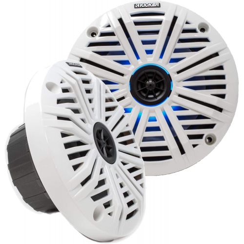  Kicker White OEM Replacement Marine 6.5 4Ω Coaxial speaker Bundle - 6 Speakers