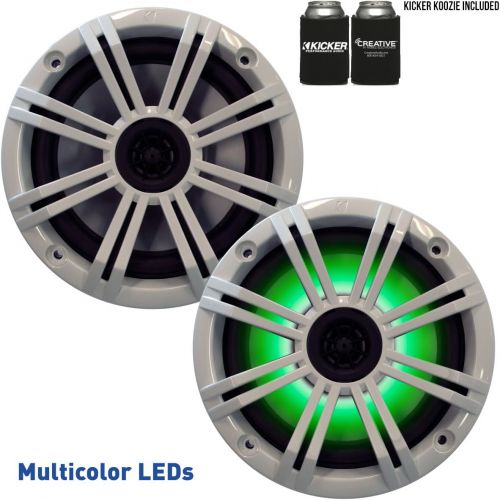  Kicker KICKER 6.5 White LED Marine Speakers (Qty 2) 1 Pair of OEM Replacement Speakers