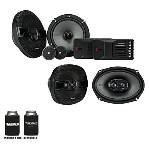  Kicker Speaker Bundle - A Pair of Kicker KS 6.5 Components & a Pair of 6x9 KS Triaxial Speakers, KSS6504 & KSC69304