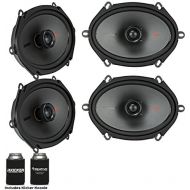 Kicker Speaker Bundle - Two Pairs of Kicker 6x8 Inch KS-Series Speakers 44KSC6804