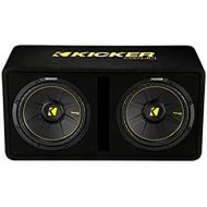 Kicker Dual 12-Inch 1200 Watt 2 Ohm Vented Loaded Subwoofer Enclosure, 44DCWC122,Black,31.88 x 13.2 x 17.25 x 16 inches
